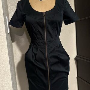 Armani Exchange Black Mini Dress with Zipper